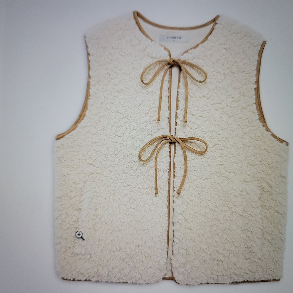 Commense Cream and Tan Sherpa Vest